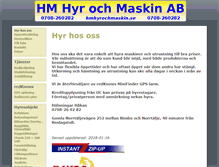 Tablet Screenshot of hmhyrochmaskin.se